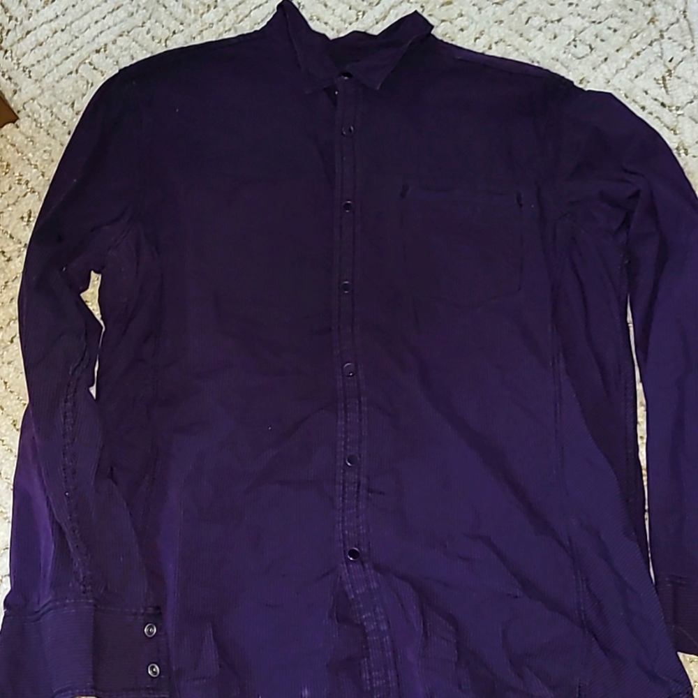 Men's INC  Purple Button-Up Shirt